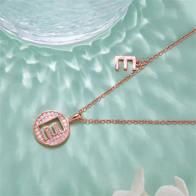 \ E \" Letter Moissanite Diamond Necklace for Women"