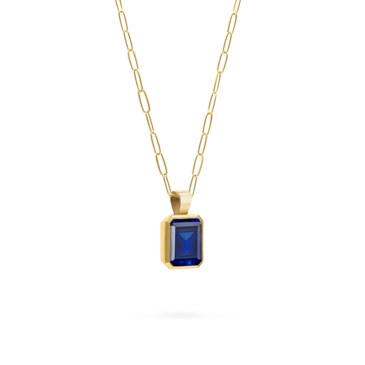4.0CT Emerald Sapphire Moissanite September Birthstone Pendant Necklace