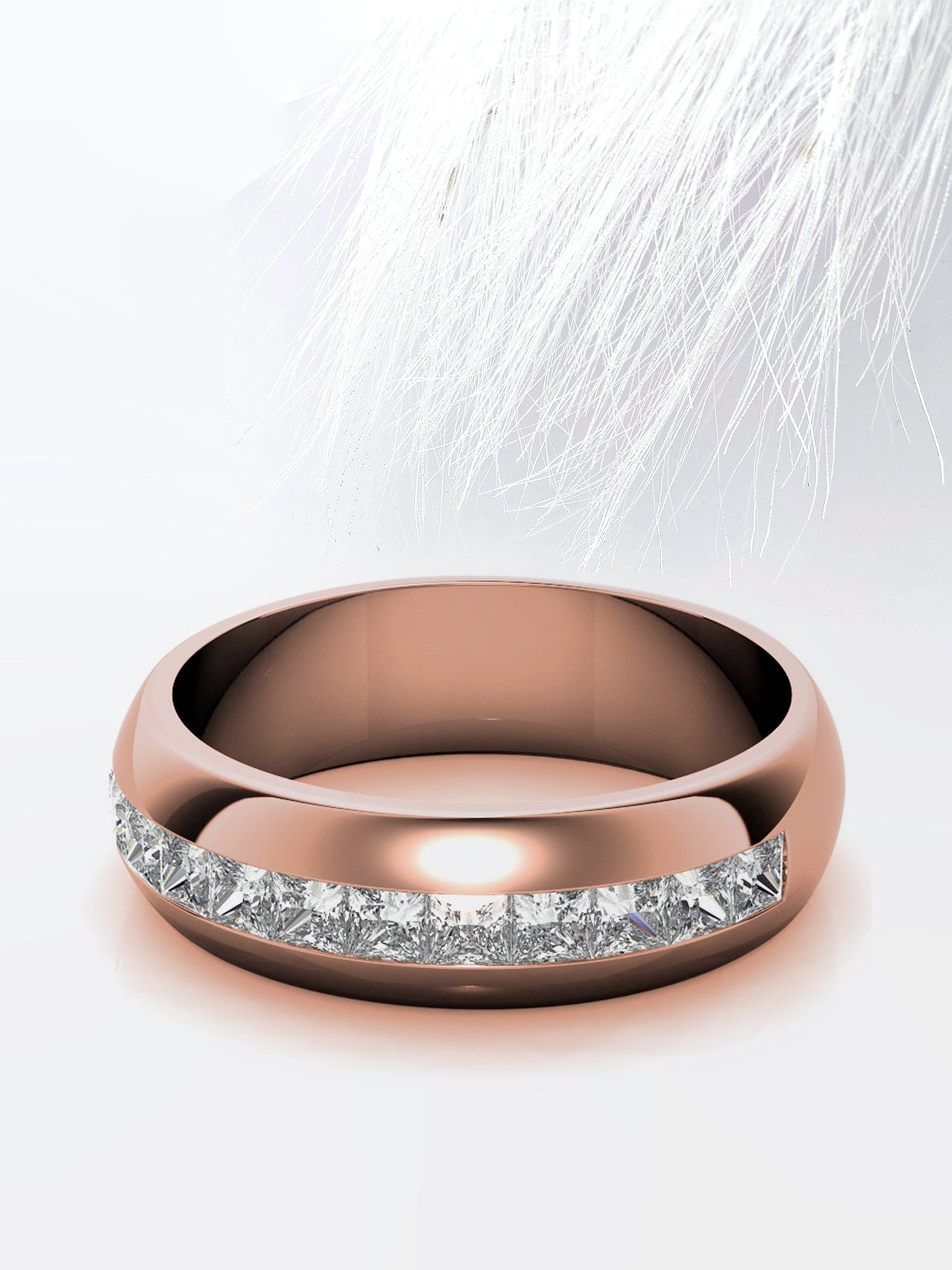 Princess Cut Channel Moissanite Men's Diamond Wedding Band