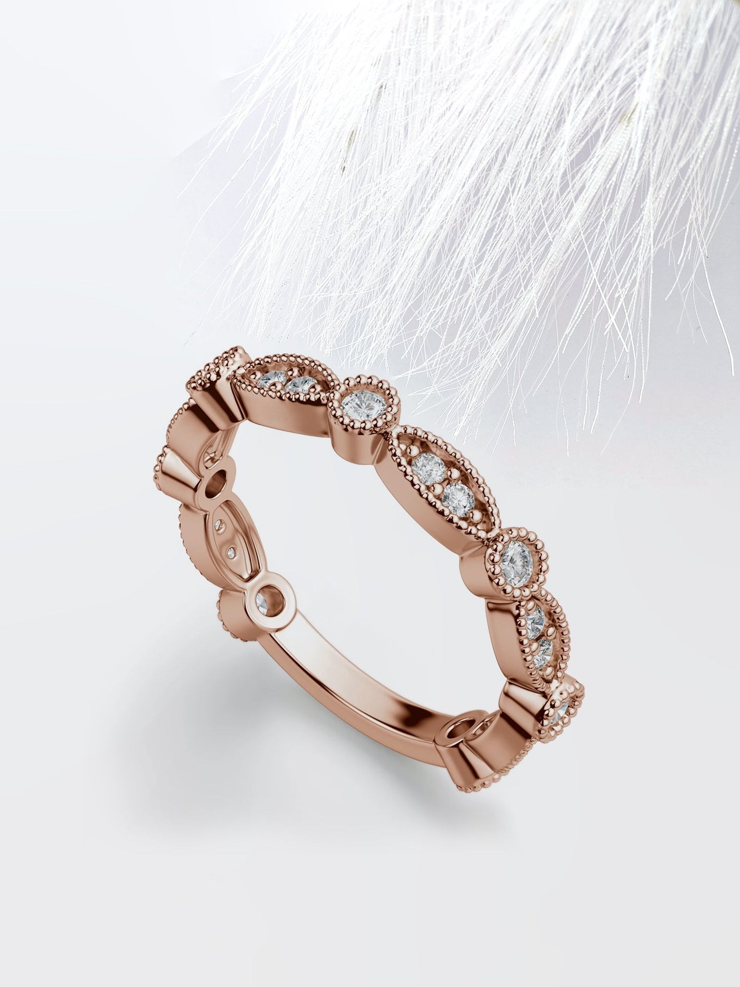 Round Cut 3\\4 Eternity Diamond Wedding Band For Her