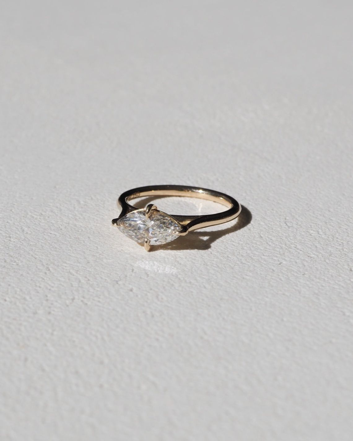 1.0 CT Marquise Moissanite Solitaire Engagement Ring