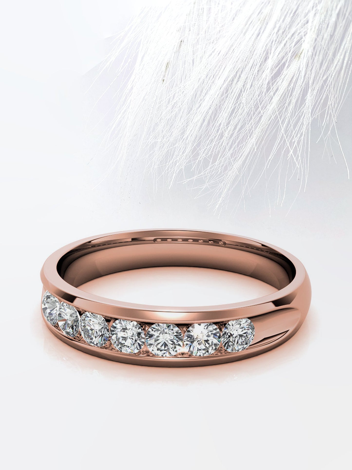 Round Cut Channel Moissanite Men's Diamond Wedding Band
