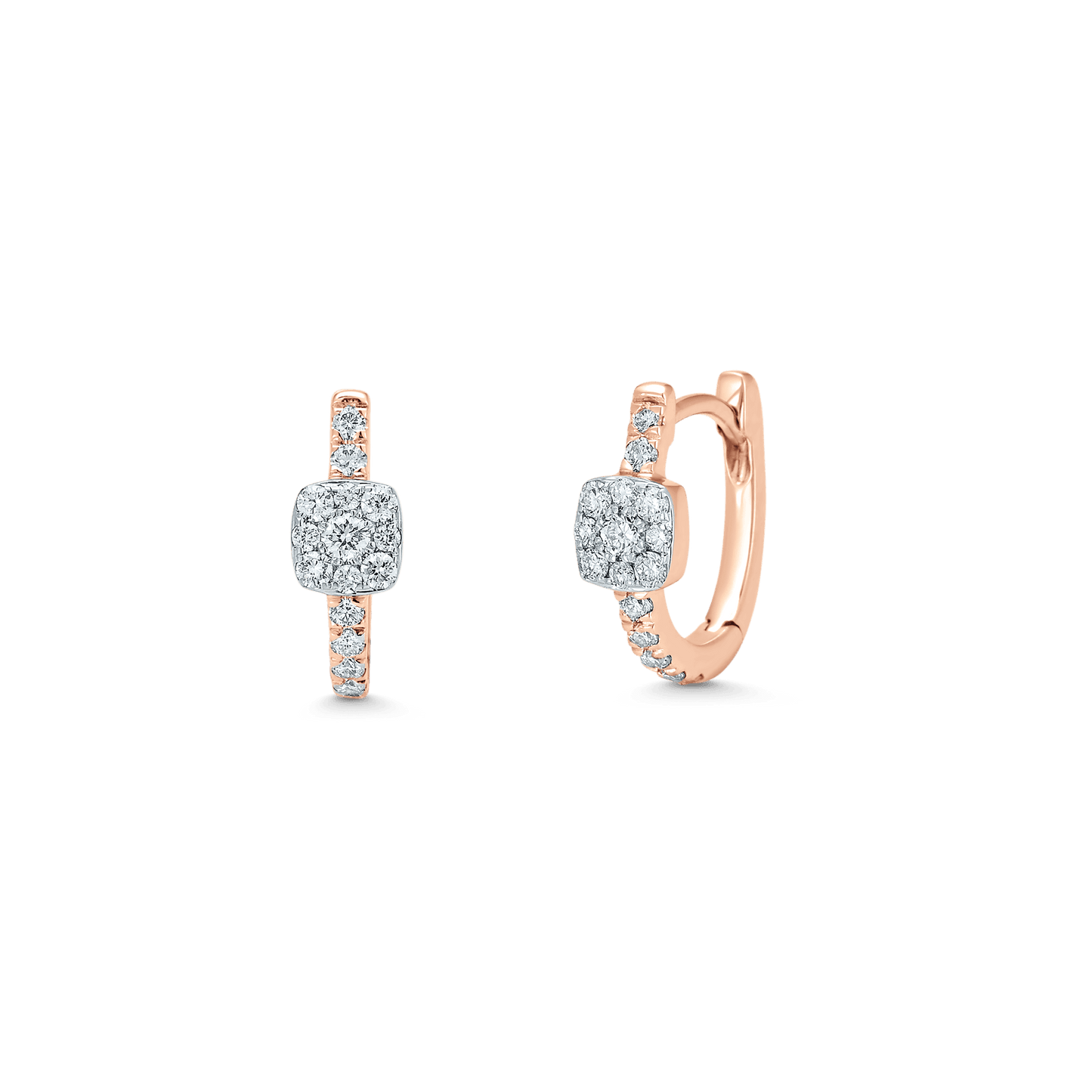 0.33 TCW Round Moissanite Diamond Huggie Earrings