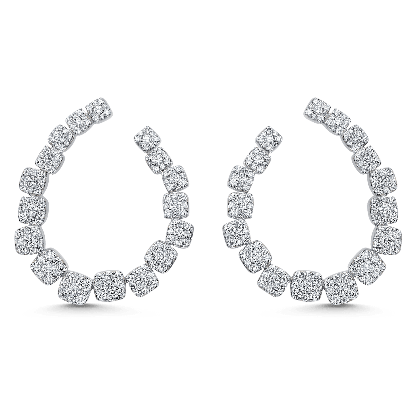 3.81 TCW Round Moissanite Diamond Hoop Earrings