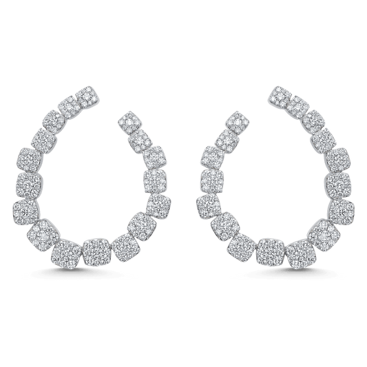 3.81 TCW Round Moissanite Diamond Hoop Earrings