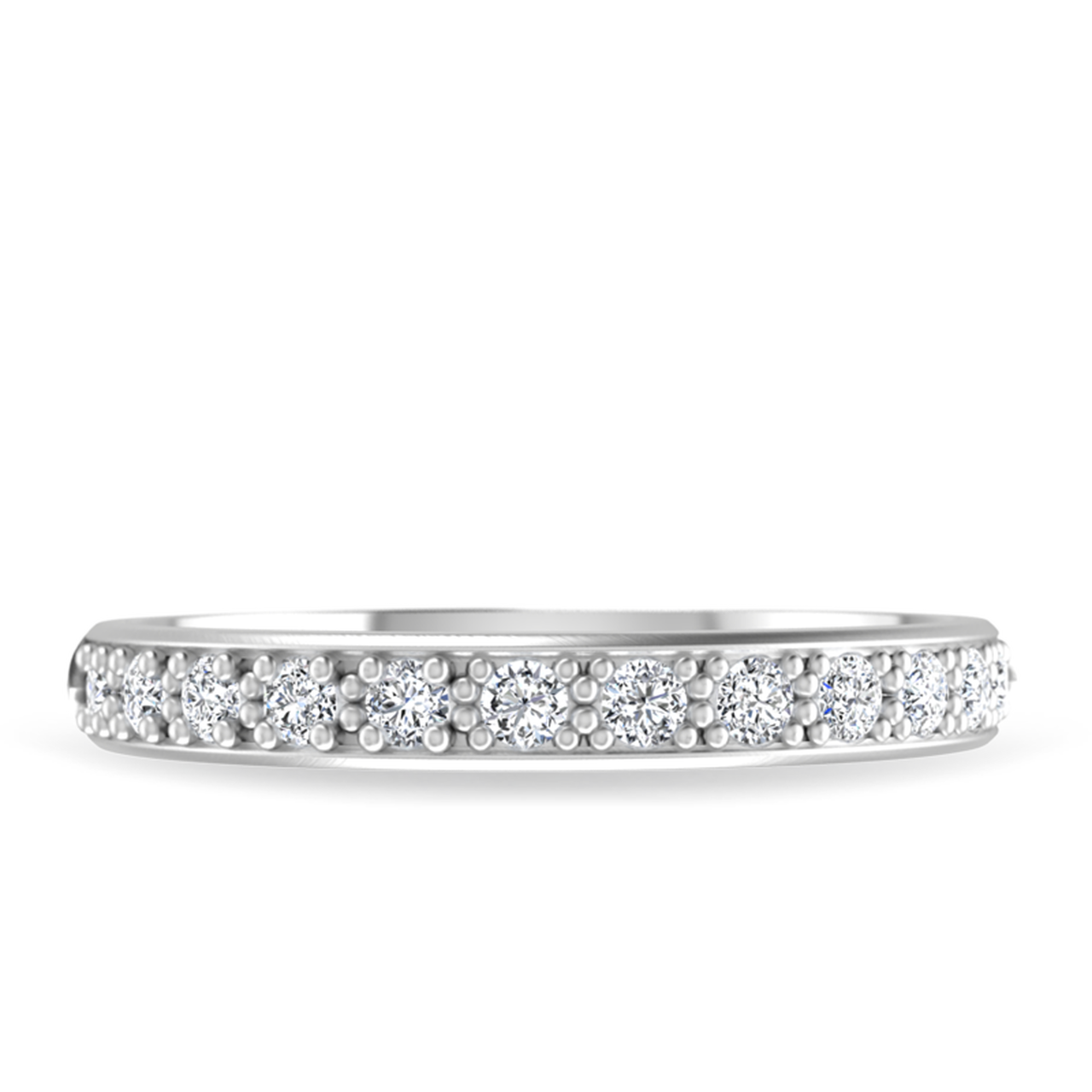 Round Brilliant Cut Half Eternity Wedding Band