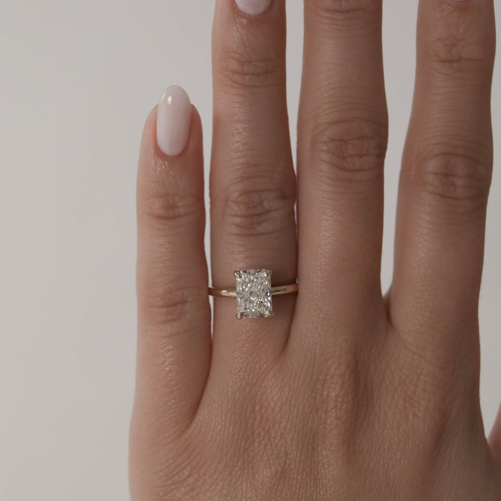1.70ct Radiant Cut Moissanite Solitaire Diamond Engagement Ring