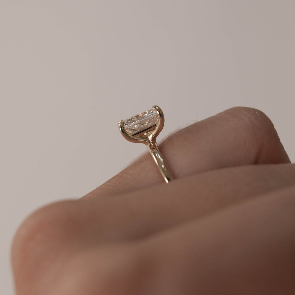 1.70ct Radiant Cut Moissanite Solitaire Diamond Engagement Ring