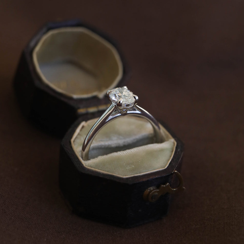 1.2CT Round Cut Solitaire Moissanite Diamond Engagement Ring