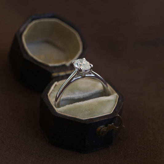 1.2CT Round Cut Solitaire Moissanite Diamond Engagement Ring