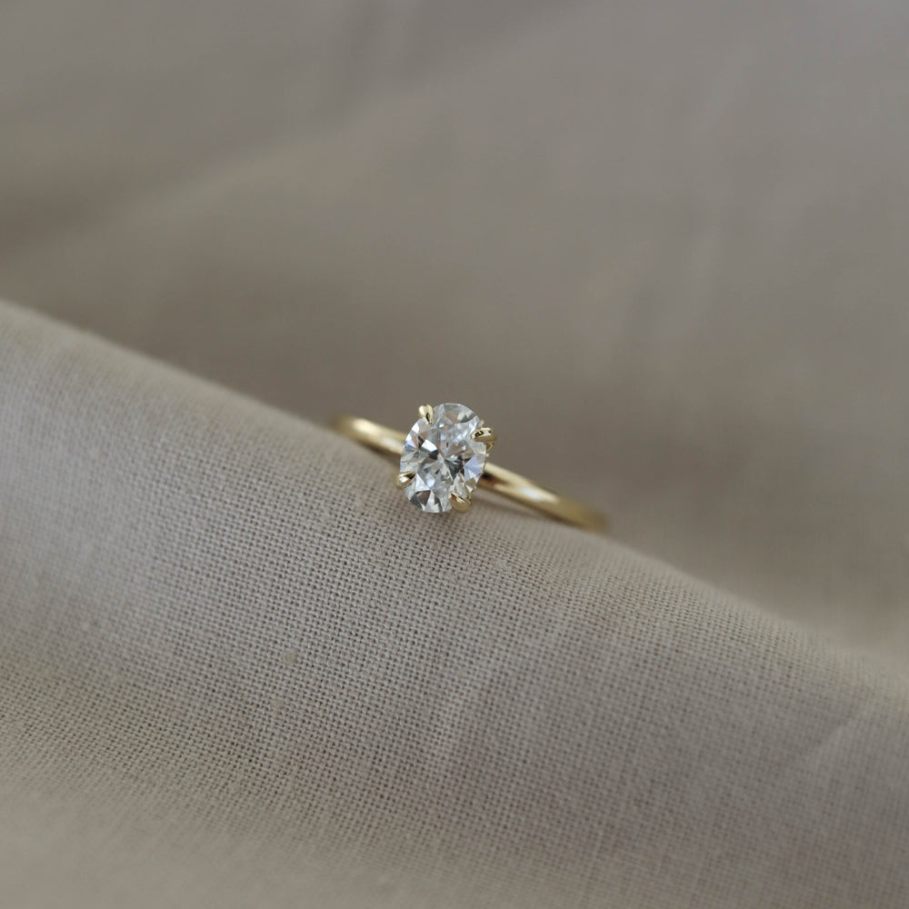1.2CT Round Cut Solitaire Moissanite Diamond Engagement Ring