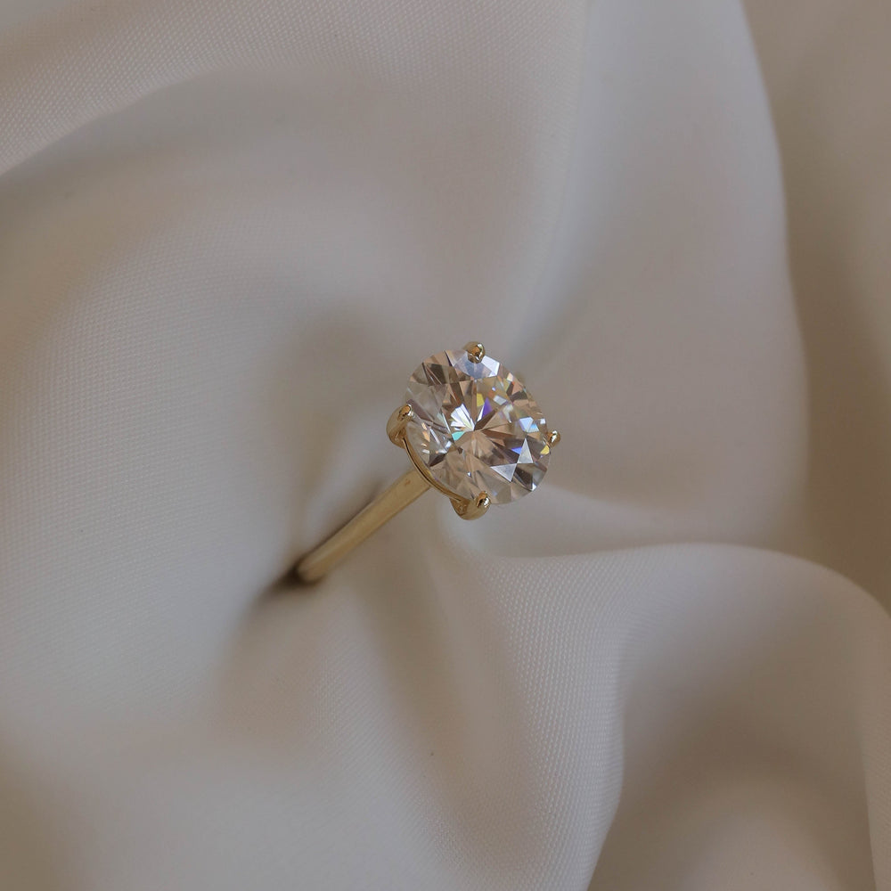 1.2CT Round Cut Solitaire Moissanite Diamond Engagement Ring