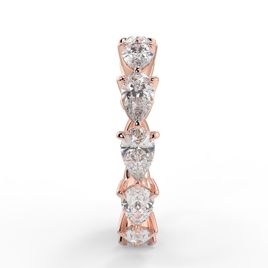 2.40 TCW Pear Moissanite Full Eternity Wedding Band