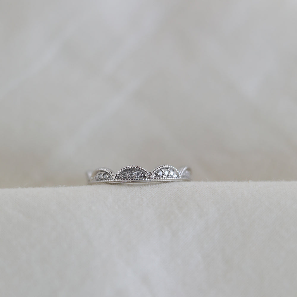 0.12ct Round Brilliant Cut Moissanite Unique Eternity Diamond Wedding Band