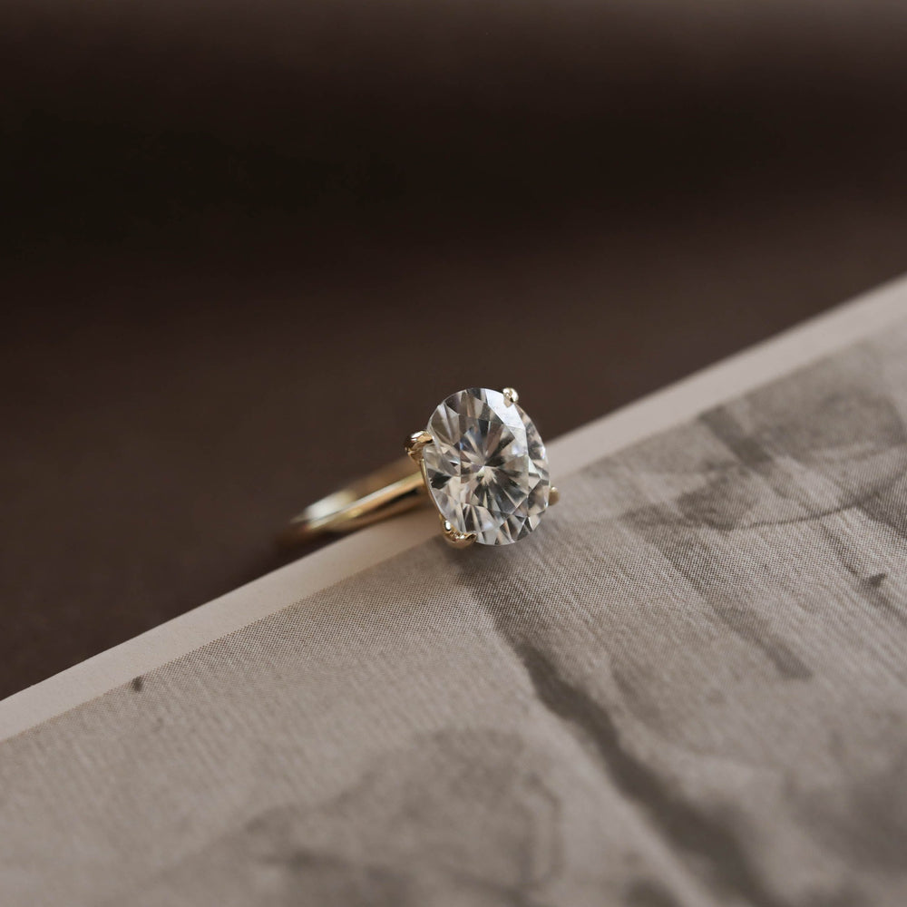 1.20ct Oval Cut Solitaire Moissanite Diamond Engagement Ring
