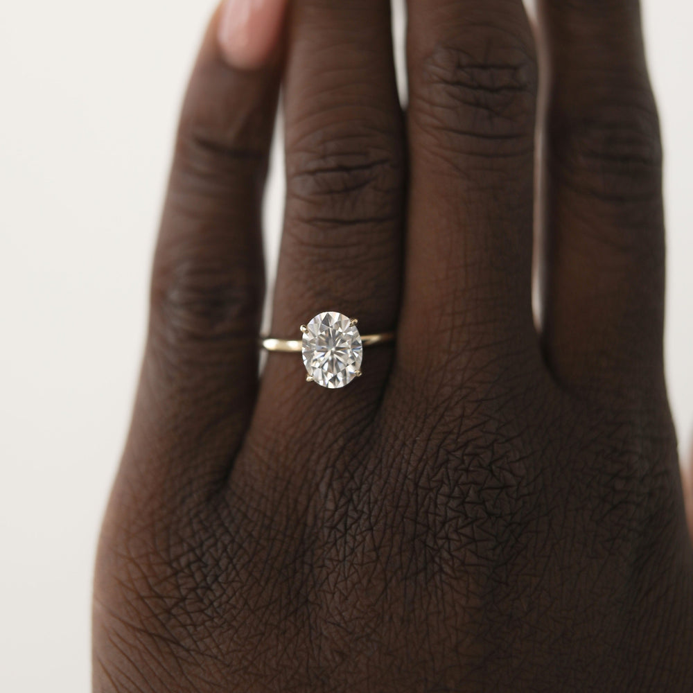 1.20ct Oval Cut Solitaire Moissanite Diamond Engagement Ring