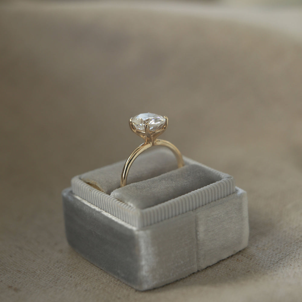 1.20ct Oval Cut Solitaire Moissanite Diamond Engagement Ring