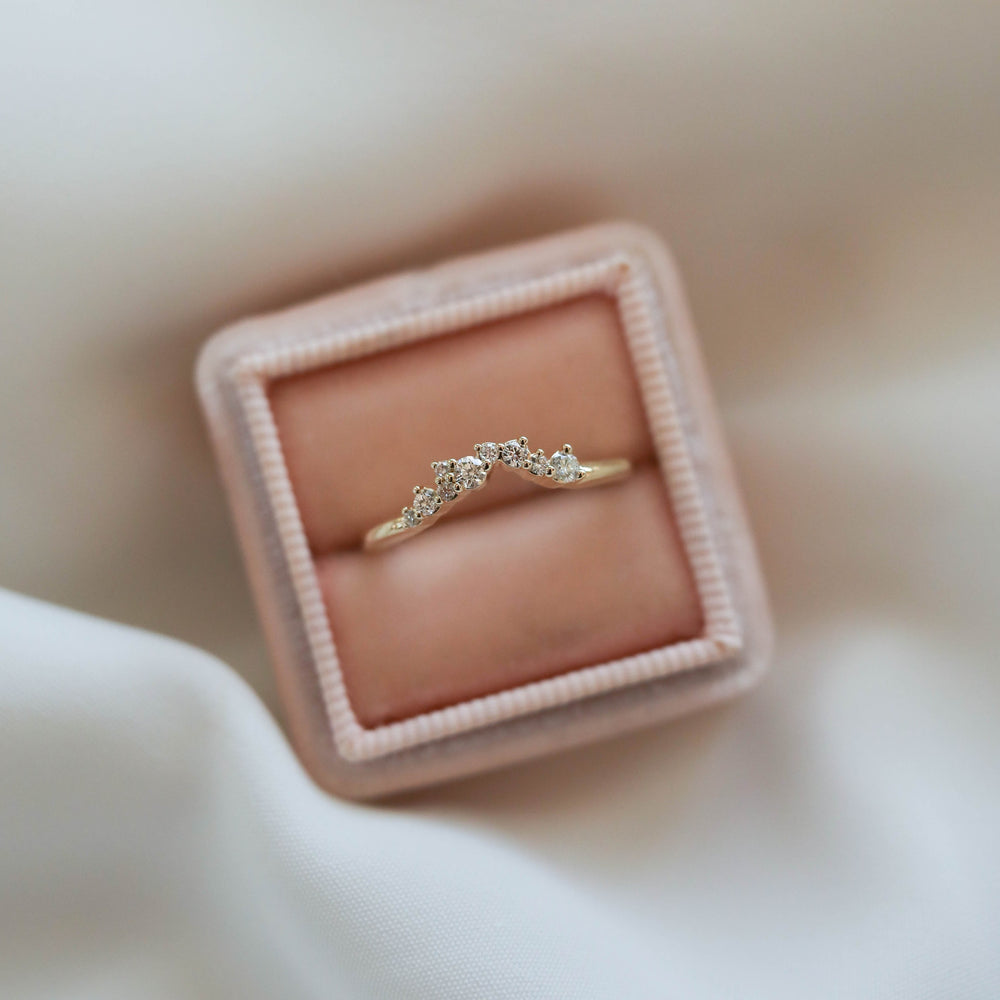 0.13cr Round Brilliant Cut Cluster Eternity Moissanite Diamond Wedding Band