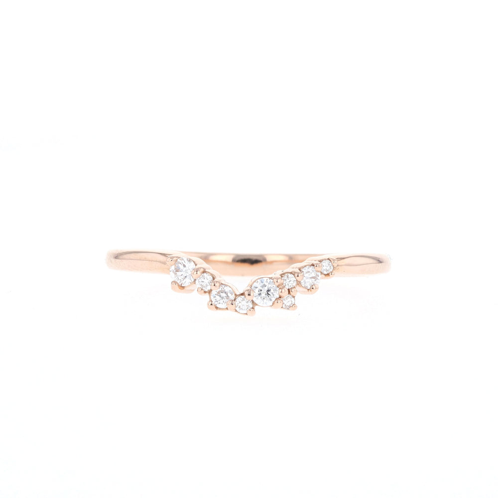 0.13cr Round Brilliant Cut Cluster Eternity Moissanite Diamond Wedding Band