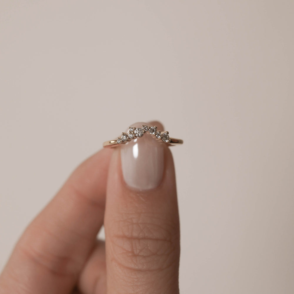 0.13cr Round Brilliant Cut Cluster Eternity Moissanite Diamond Wedding Band