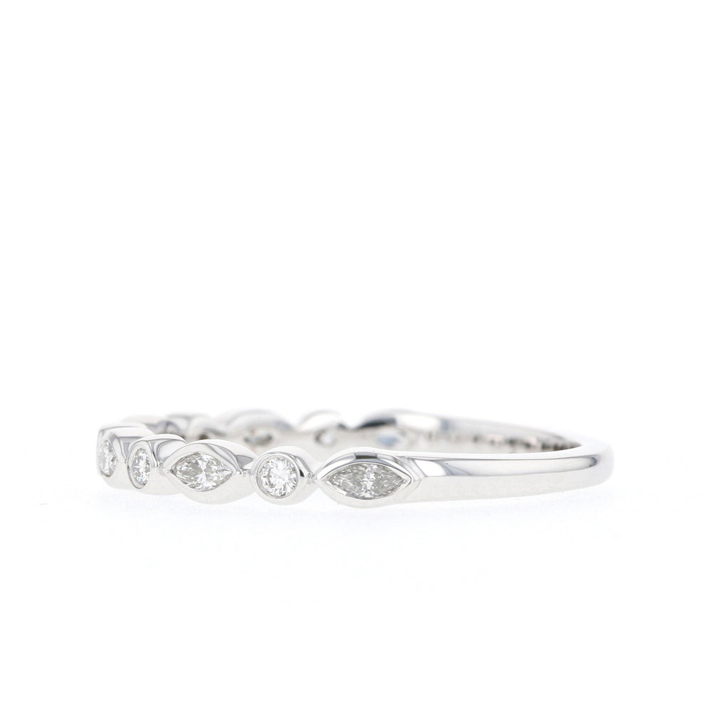 0.25ct Round Cut Unique Half Eternity Moissanite Diamond Wedding Band