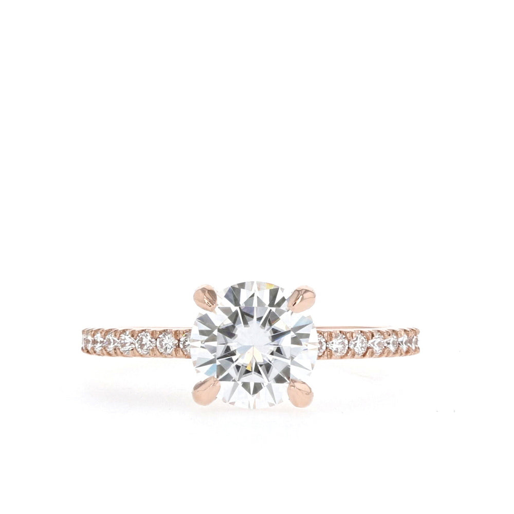 1.30CT Round Moissanite Hidden Halo Diamond Engagement Ring