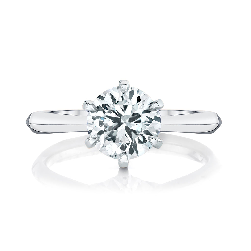 2.0CT Round Cut Moissanite Diamond Solitaire Engagement Ring