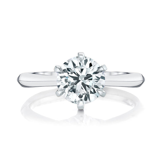 2.0CT Round Cut Moissanite Diamond Solitaire Engagement Ring