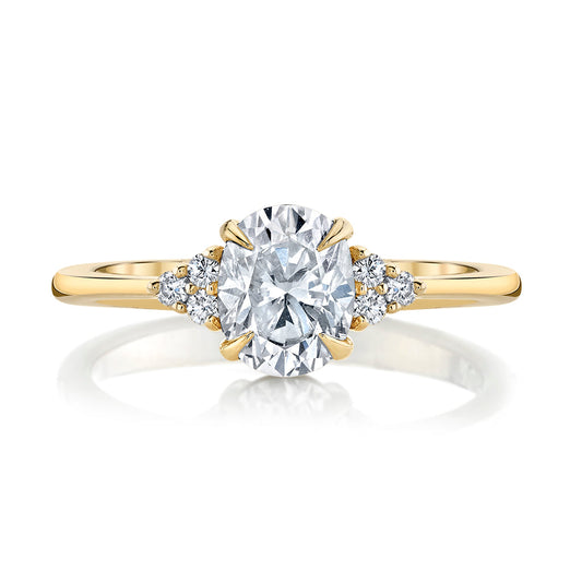 1.26CT Oval Cut Cluster Moissanite Four Prong Diamond Engagement Ring