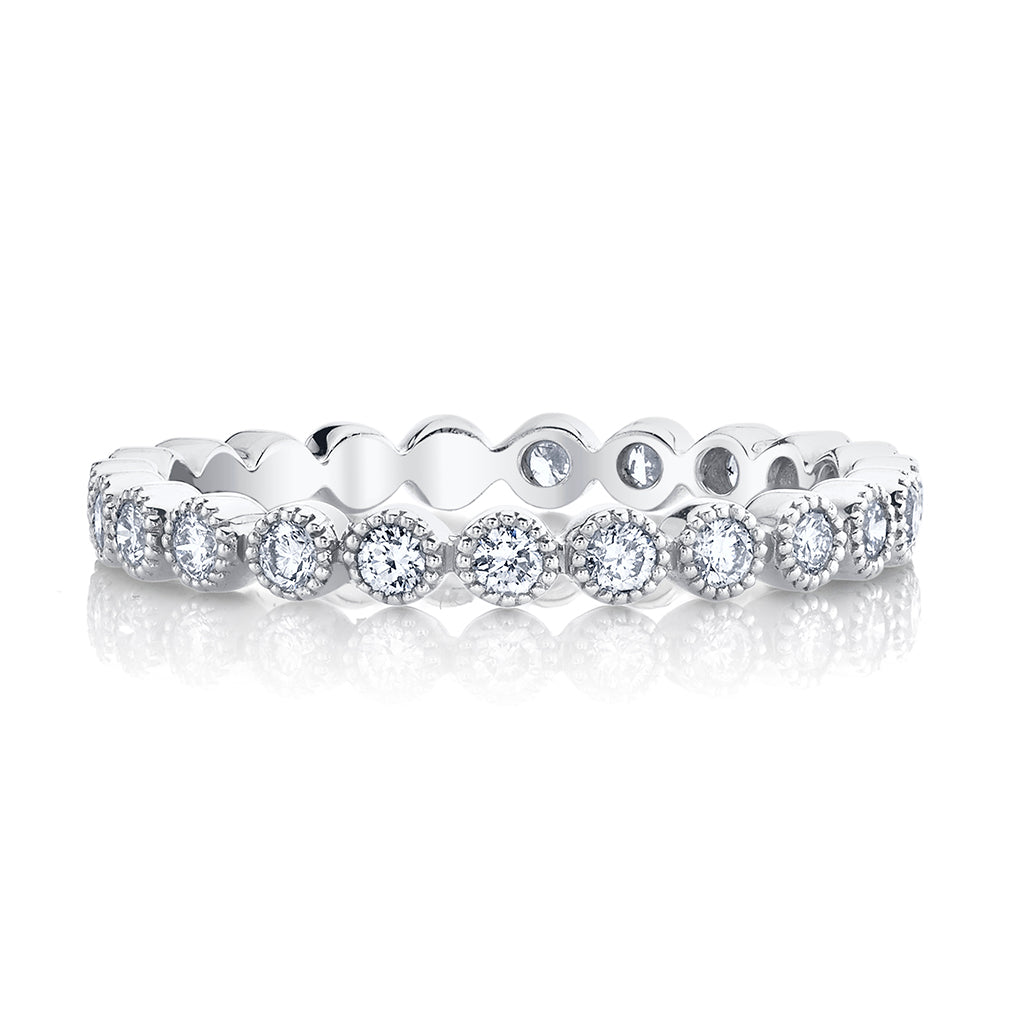 0.43ct Round Cut Moissanite Diamond Full Eternity Wedding Band