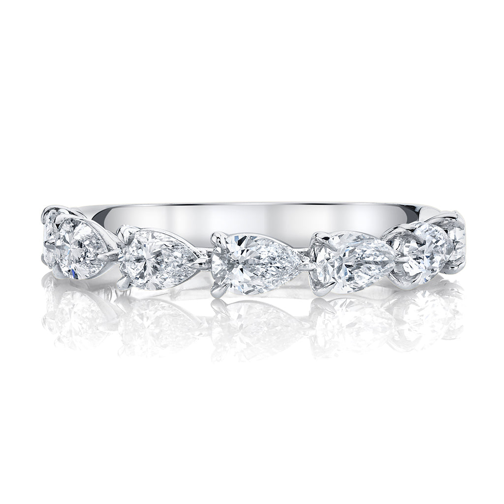 0.35ct Round Cut Petite Moissanite Diamond Criss Cross Wedding Band