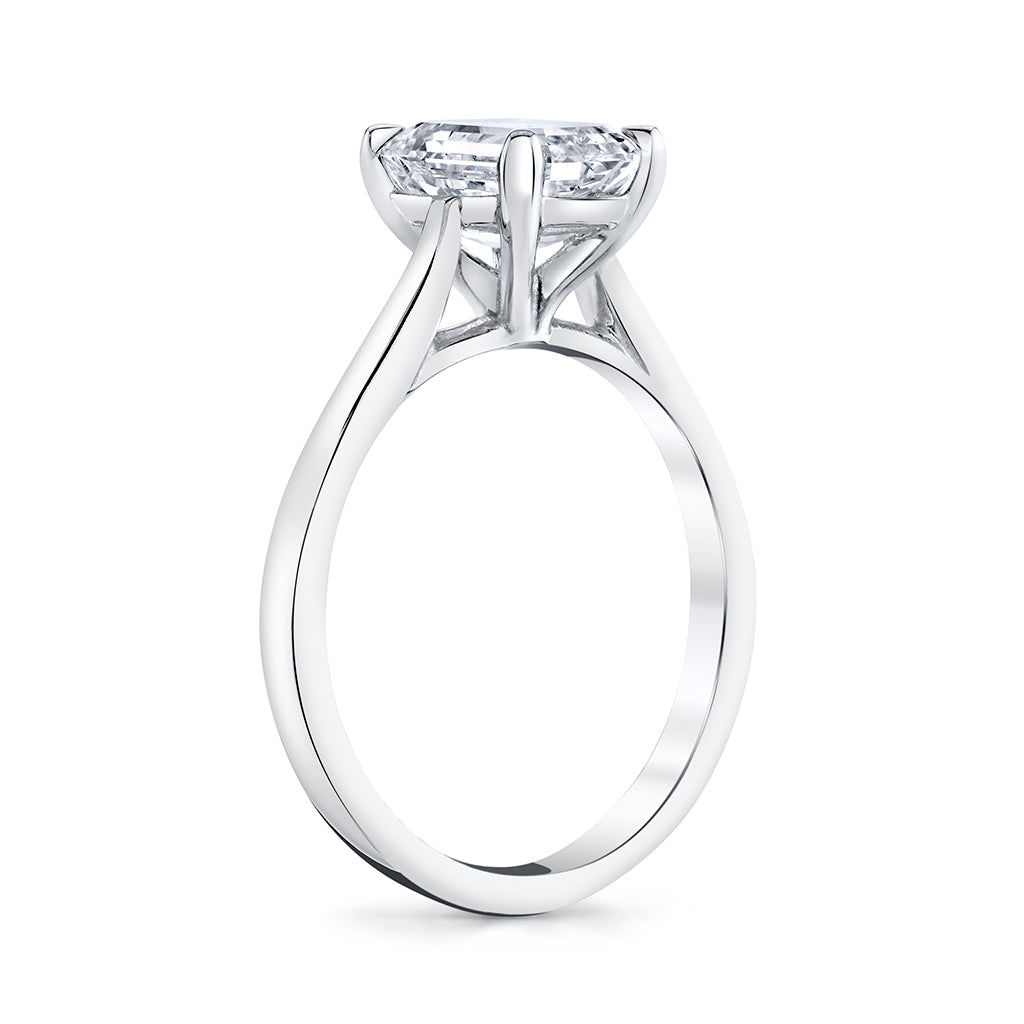 2.25ct Emerald Cut Moissanite Diamond Solitaire Engagement Ring