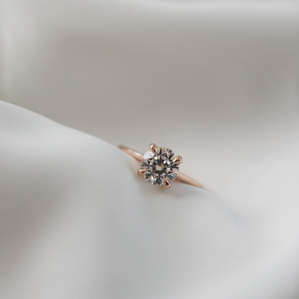 1.5ct Round Moissanite Solitaire Diamond Engagement Ring