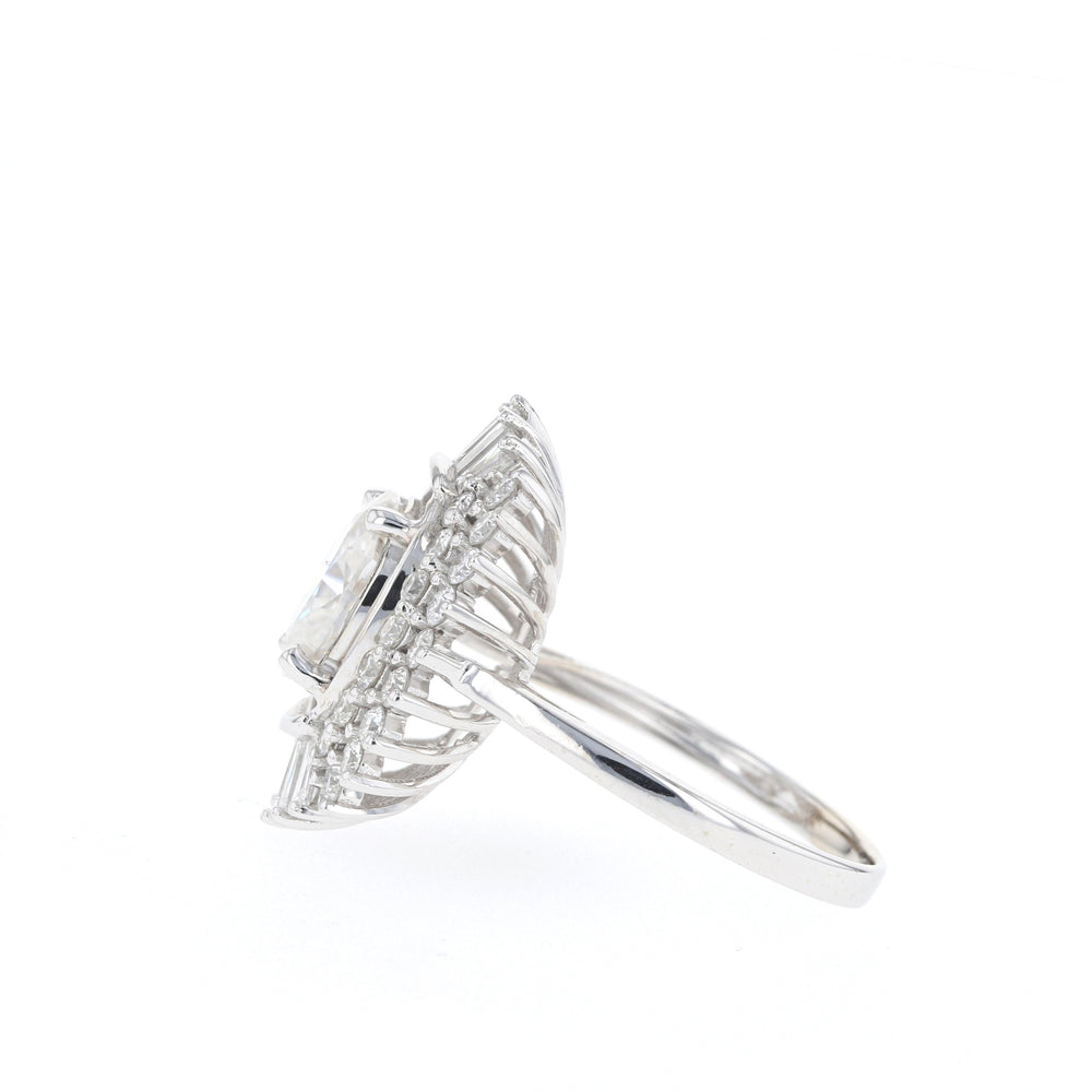 1.70CT Oval Cut Cluster Moissanite Diamond Engagement Ring