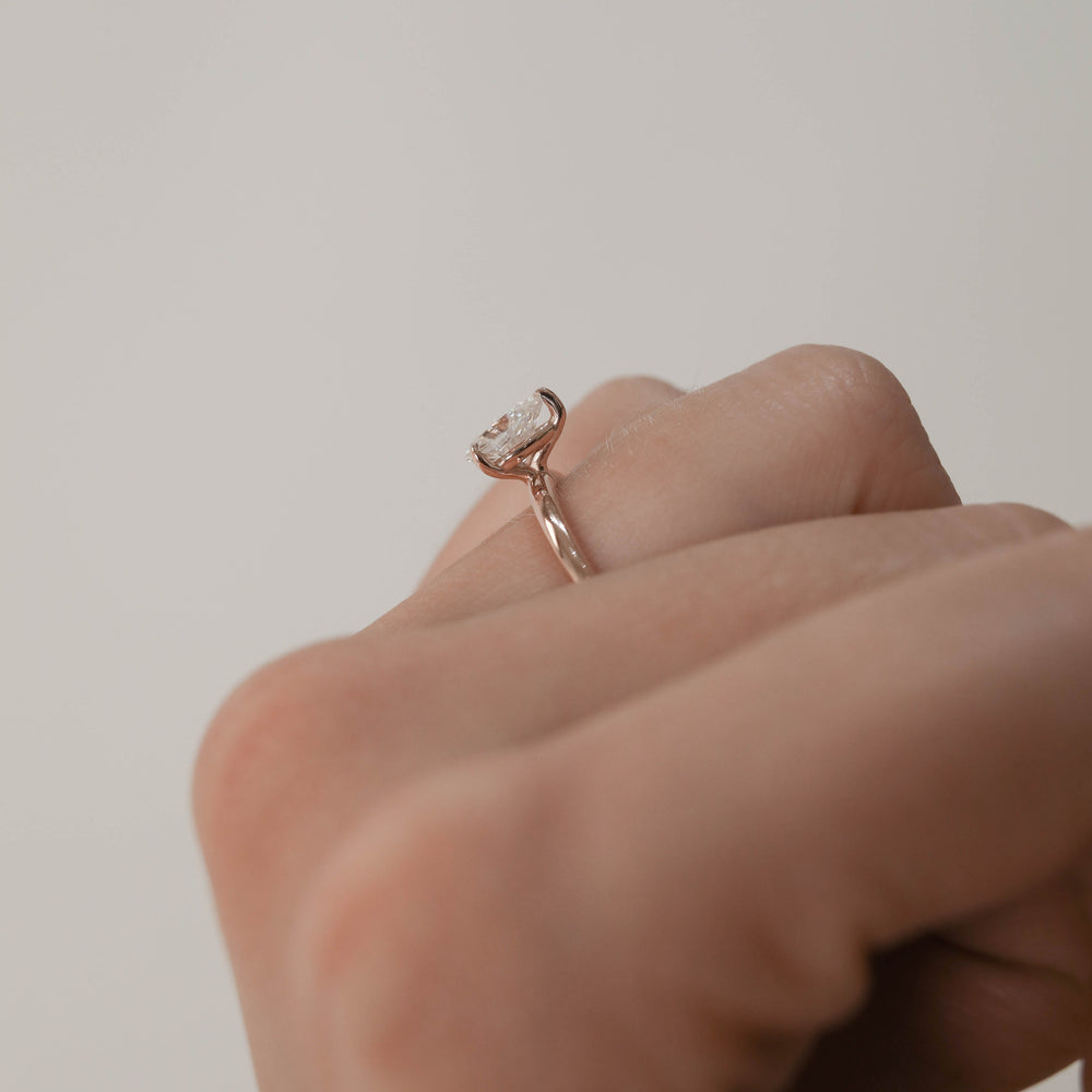 0.80CT Pear Moissanite Solitaire Diamond Engagement Ring