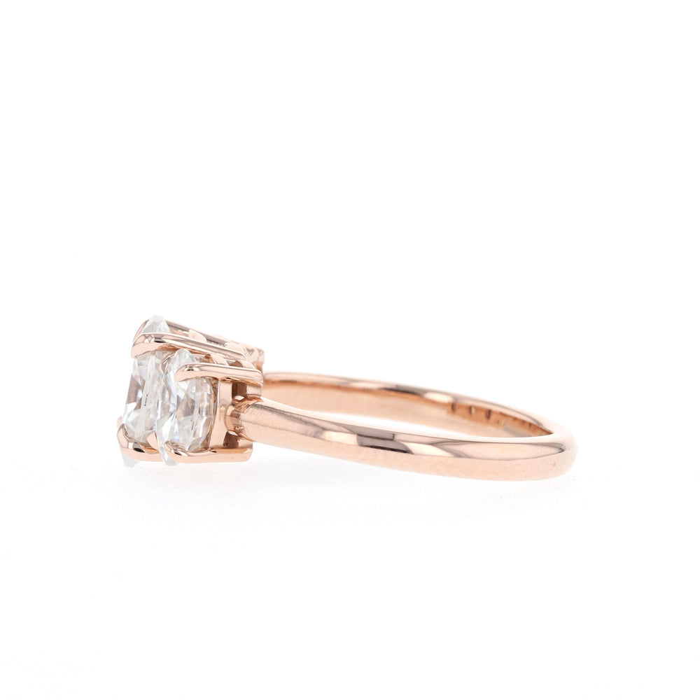 1.20CT Oval Moissanite Three Stone Diamond Engagement Ring