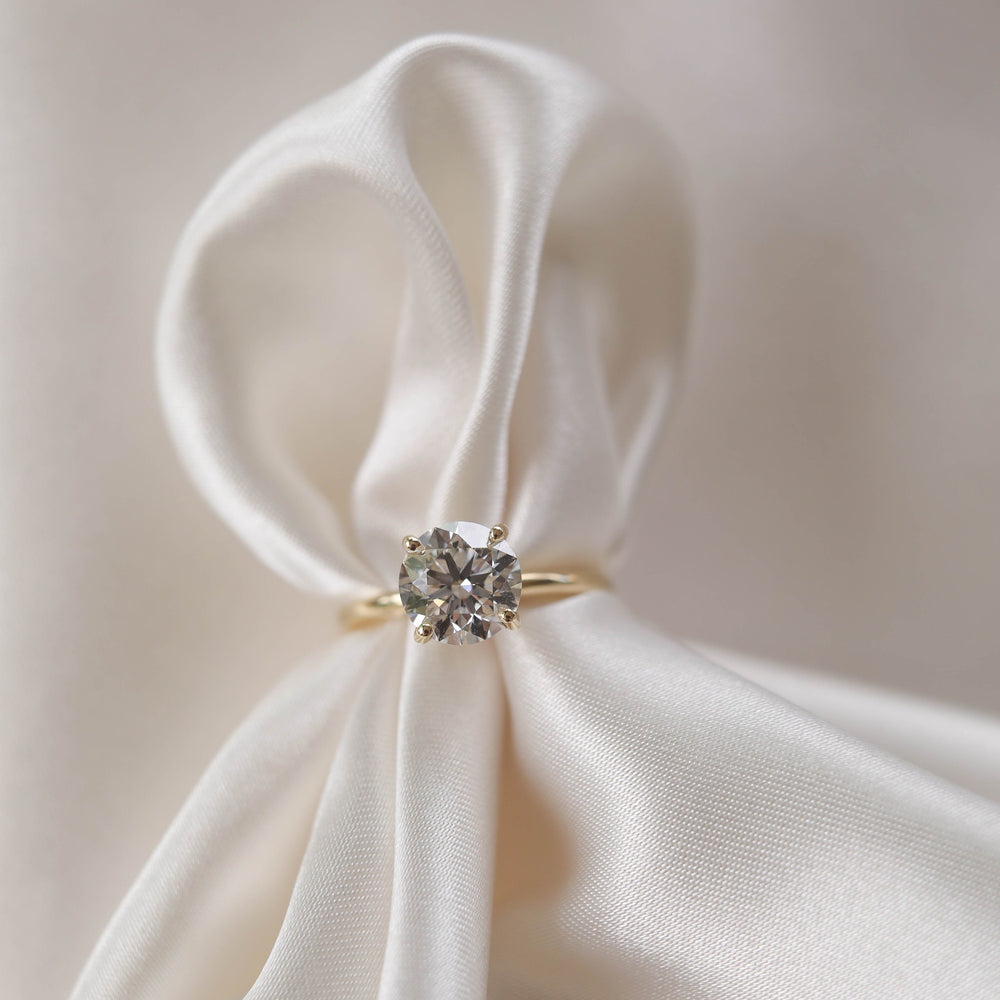 1.50CT Round Moissanite Solitaire Diamond Engagement Ring
