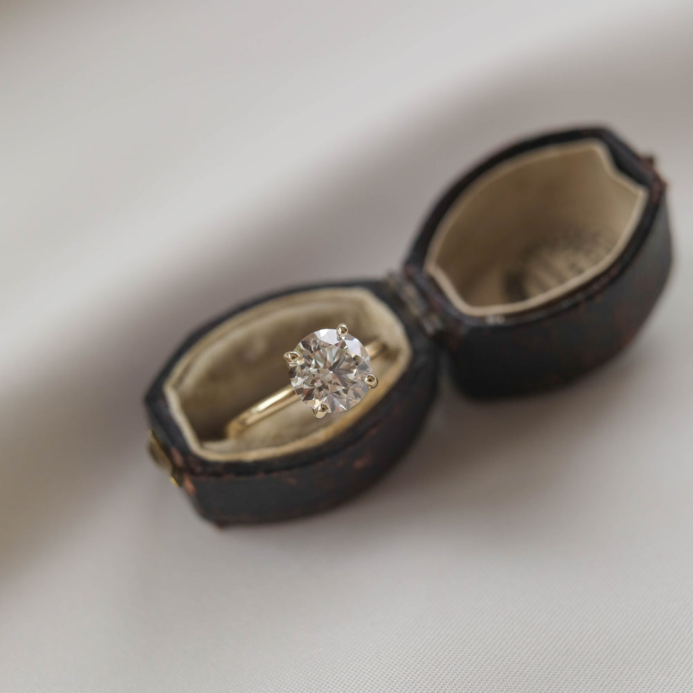 1.50CT Round Moissanite Solitaire Diamond Engagement Ring