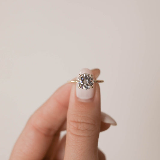 1.50CT Round Moissanite Solitaire Diamond Engagement Ring
