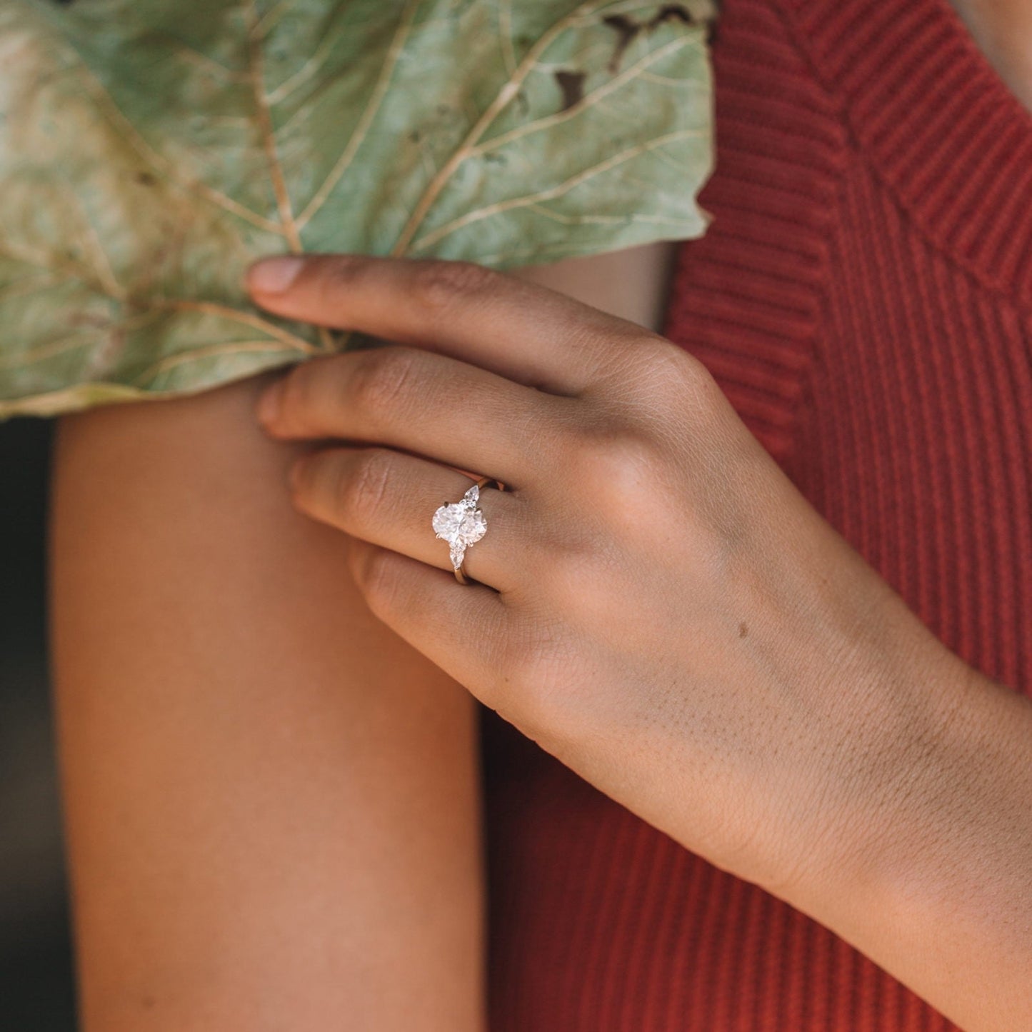 3.0CT Oval Cut Three Stone Moissanite Engagement Ring in 14K White Gold