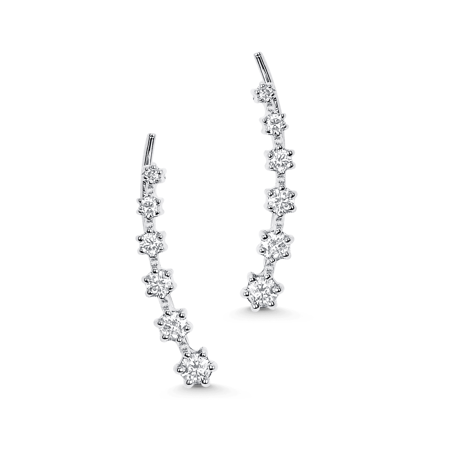 0.28 TCW Round Moissanite Diamond Ear Crawler Earrings