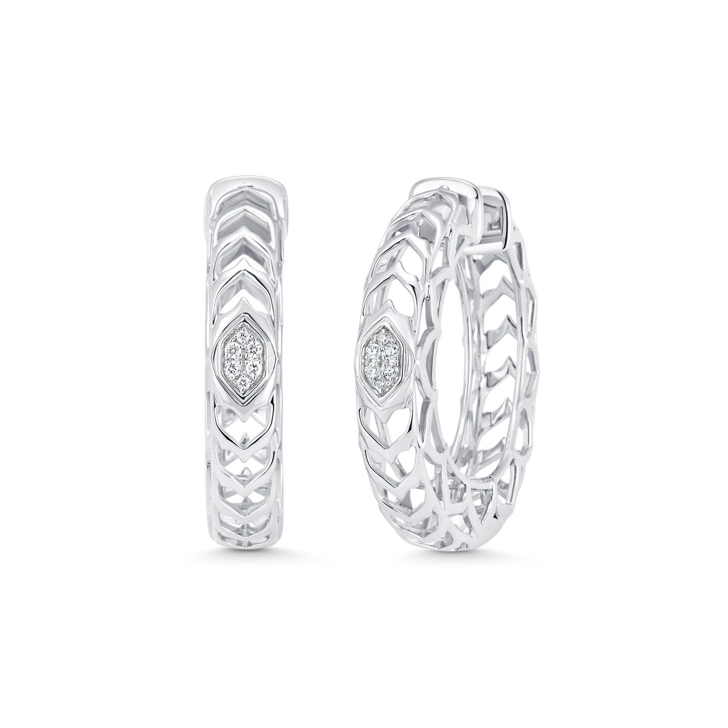 0.10 TCW Round Moissanite Diamond Cluster Earrings