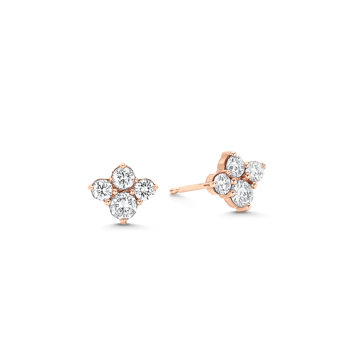 1.03 TCW Round Moissanite Diamond Cluster Stud Earrings