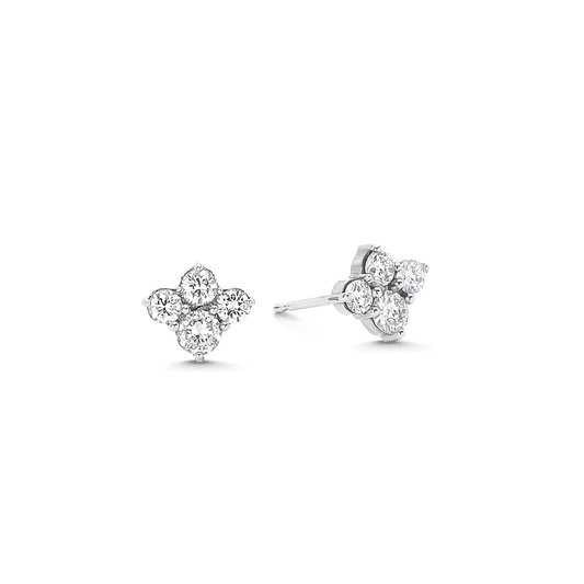 1.03 TCW Round Moissanite Diamond Cluster Stud Earrings