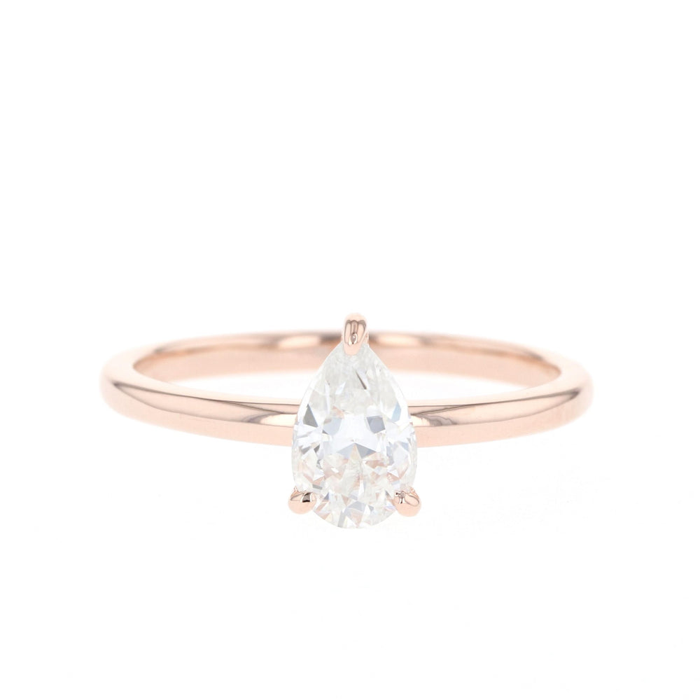 0.80CT Pear Moissanite Solitaire Diamond Engagement Ring
