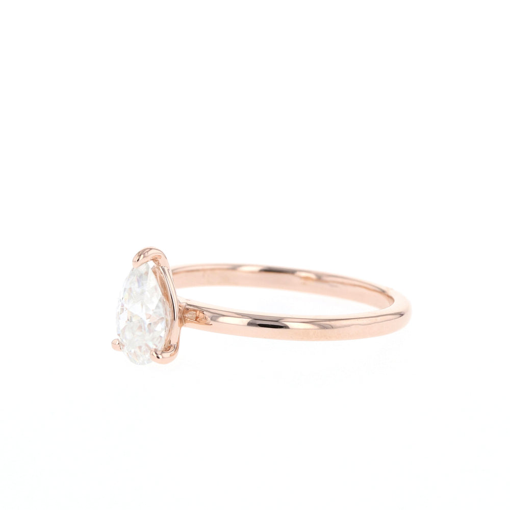 0.80CT Pear Moissanite Solitaire Diamond Engagement Ring