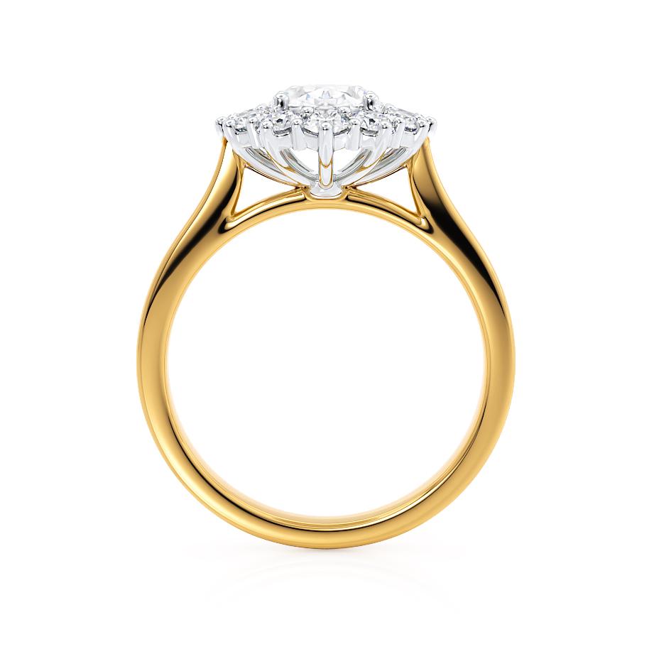 2.10 CT Oval Shaped Moissanite Halo Style Engagement Ring