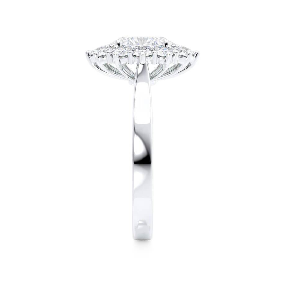 2.10 CT Oval Shaped Moissanite Halo Engagement Ring