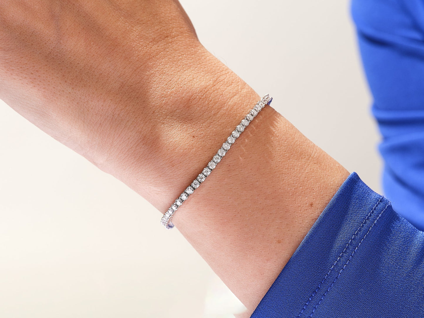 Round Cut Tennis Moissanite Diamond Bracelet For Women