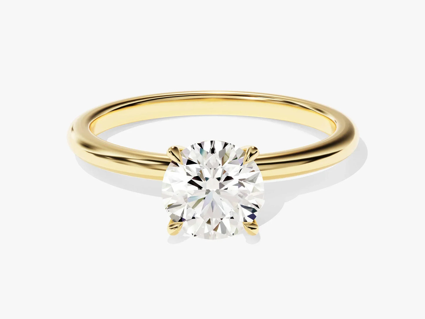 1.0CT Solitaire Round Cut Diamond Moissanite Engagement Ring